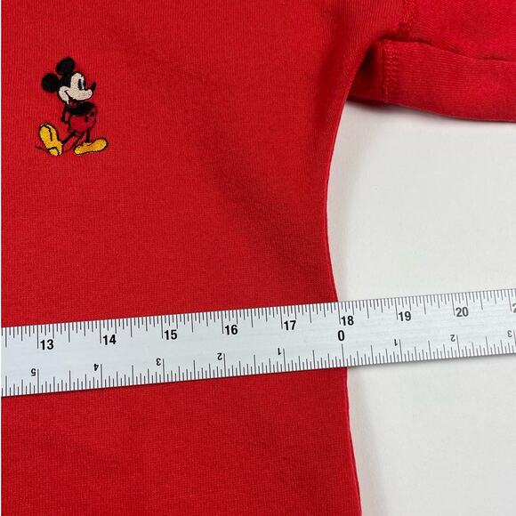 Vintage Disney Mickey Mouse Red Button Collar 80s Henley Sweatshirt Size Medium - Picture 6 of 7